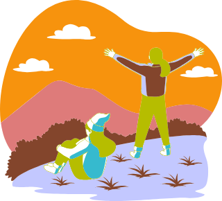 Ikona ludzie w górach